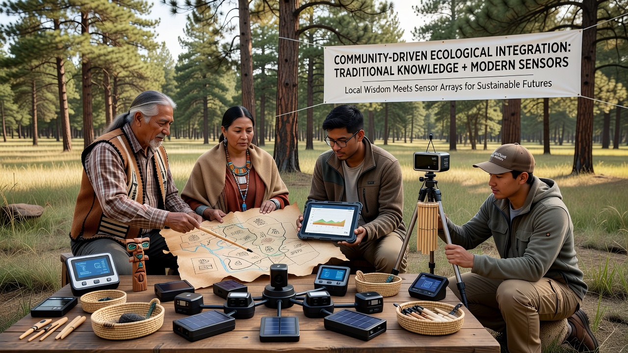 Sensor data review session combining traditional knowledge holders and technicians in a canyon river community